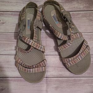 Skechers Plaid Strappy Sandals